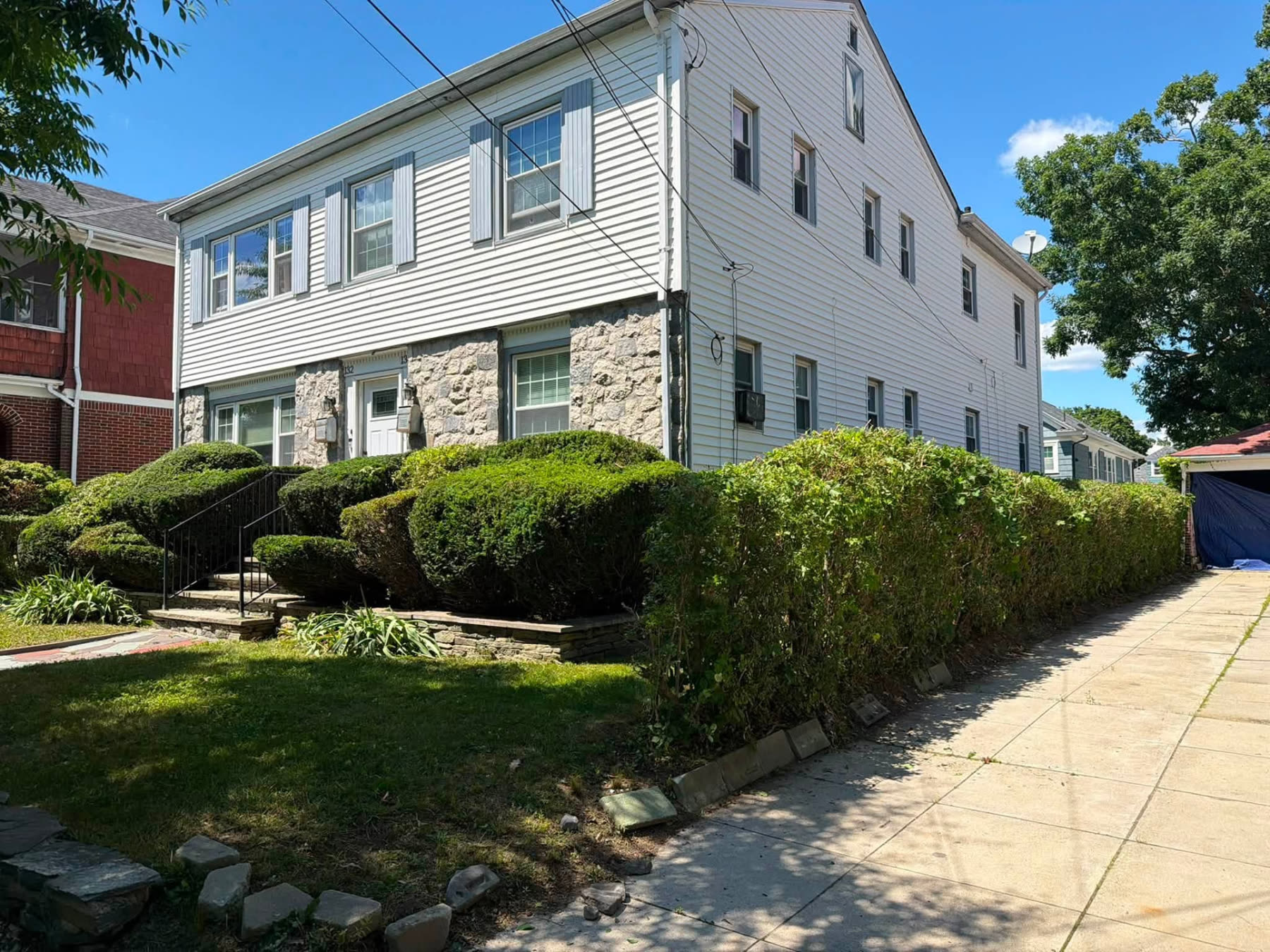Overgrown Hedges to Clean Lines — before landscaping