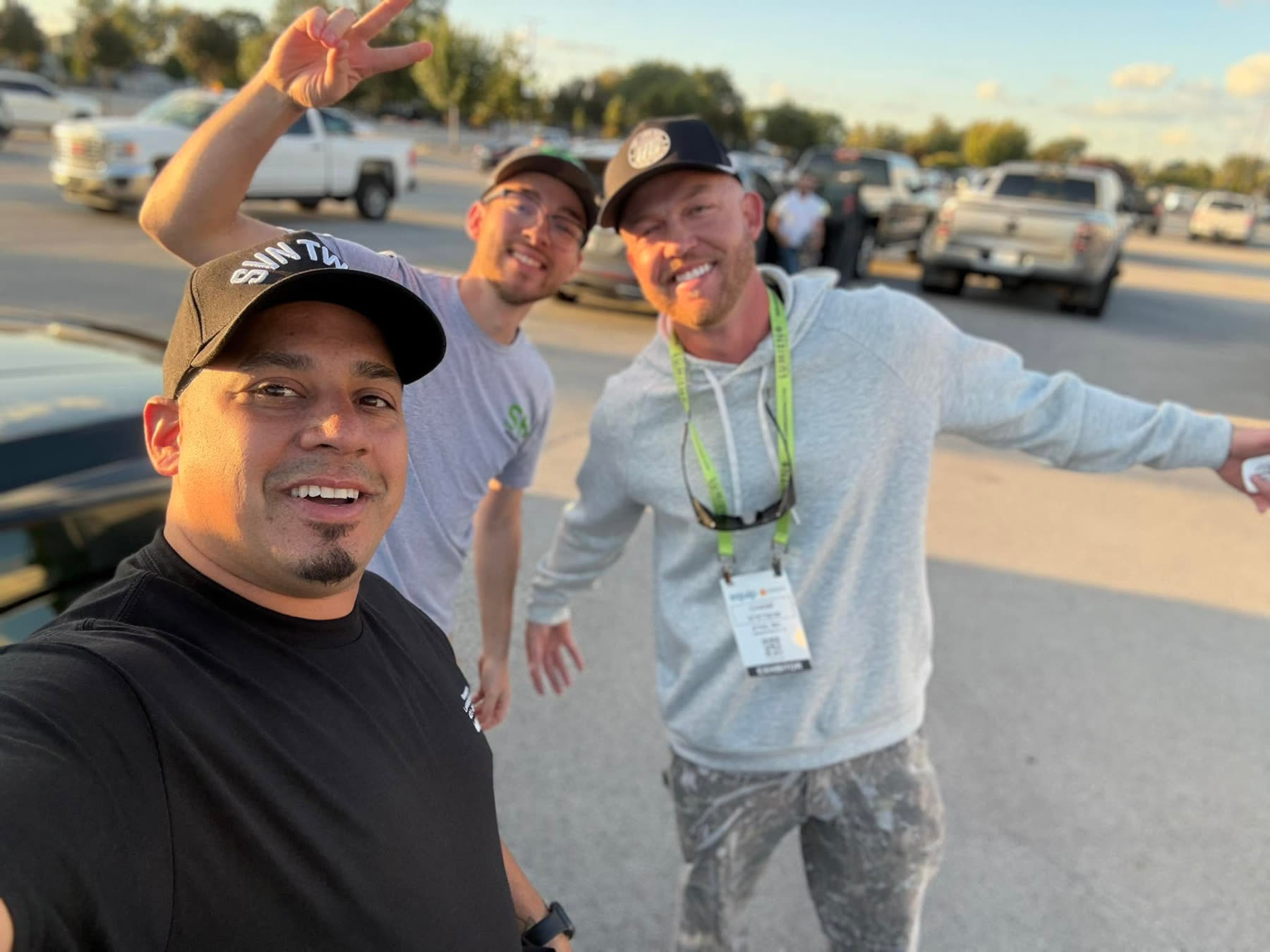 Raul Ruano with the Ruano's Landscaping crew after a day on the job